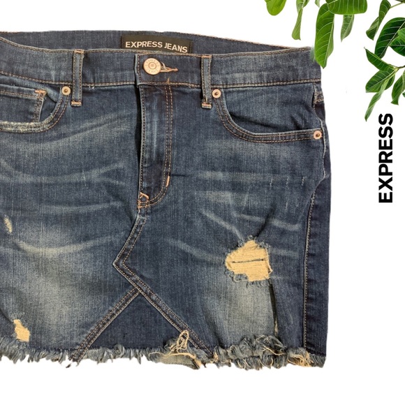 Express Dresses & Skirts - Express Denim Mini Skirt Size 6
